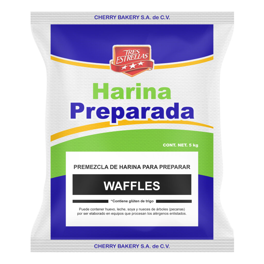 Bulto de Harina para Waffles Tres Estrellas